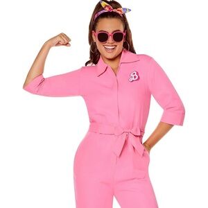 Spirit Halloween Barbie the Movie Adult Pink Power Jumpsuit Officially Licensed